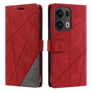 For OPPO Reno13 Pro 5G Skin Feel Splicing Leather Phone Case(Red)