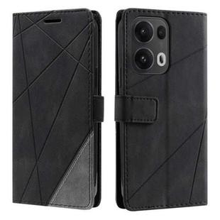 For OPPO Reno13 Pro 5G Skin Feel Splicing Leather Phone Case(Black)