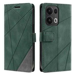 For OPPO Reno13 Pro 5G Skin Feel Splicing Leather Phone Case(Green)