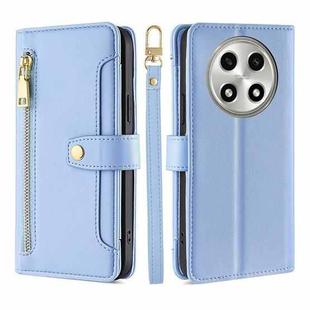 For OPPO A2 Pro 5G Sheep Texture Cross-body Zipper Wallet Leather Phone Case(Blue)