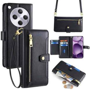 For OPPO Find X8s+ 5G Sheep Texture Cross-body Zipper Wallet Leather Phone Case(Black)