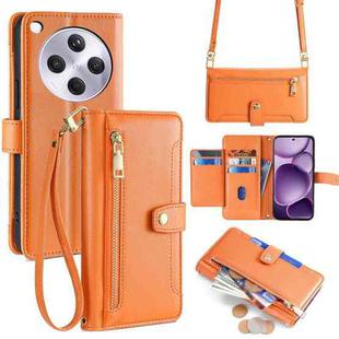 For OPPO Find X8s+ 5G Sheep Texture Cross-body Zipper Wallet Leather Phone Case(Orange)