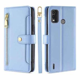 For Nokia G11 Plus Lite Sheep Texture Cross-body Zipper Wallet Leather Phone Case(Blue)