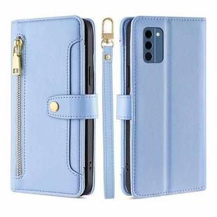 For Nokia C300 4G US Edition Lite Sheep Texture Cross-body Zipper Wallet Leather Phone Case(Blue)