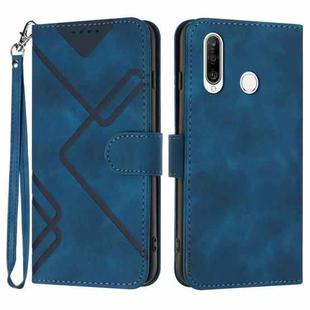 For Honor 20S Russia /20 lite Russia  Line Pattern Skin Feel Leather Phone Case(Royal Blue)