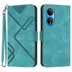 For Honor X7 4G/Play 30 Plus Line Pattern Skin Feel Leather Phone Case(Light Blue)