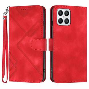 For Honor X8 4G/X30i/Play6T Pro Line Pattern Skin Feel Leather Phone Case(Red)