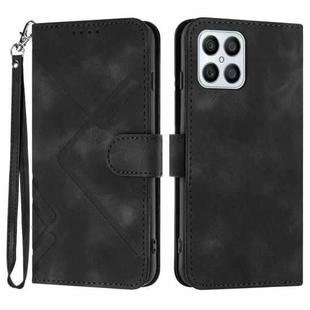 For Honor X8 4G/X30i/Play6T Pro Line Pattern Skin Feel Leather Phone Case(Black)