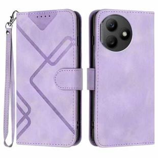 For Honor X50i+ Line Pattern Skin Feel Leather Phone Case(Light Purple)