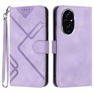 For Honor 200 Pro Line Pattern Skin Feel Leather Phone Case(Light Purple)