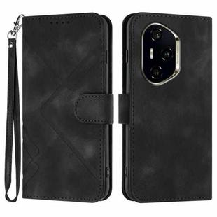 For Honor 300 Pro / Honor 300 Ultra Line Pattern Skin Feel Leather Phone Case(Black)