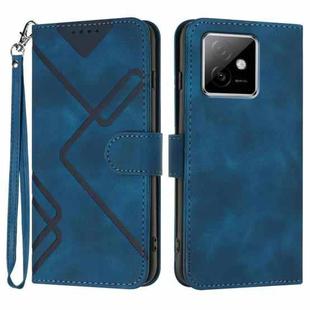 For Honor X60 GT Line Pattern Skin Feel Leather Phone Case(Royal Blue)