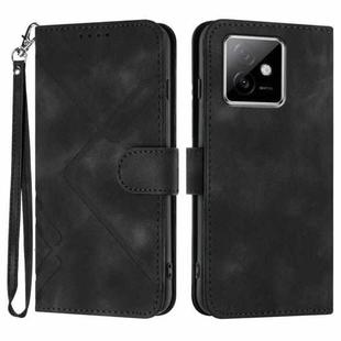 For Honor X60 GT Line Pattern Skin Feel Leather Phone Case(Black)