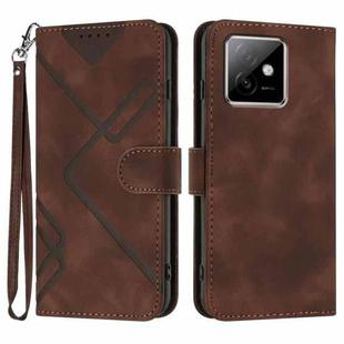 For Honor X60 GT Line Pattern Skin Feel Leather Phone Case(Coffee)