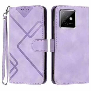 For Honor X60 GT Line Pattern Skin Feel Leather Phone Case(Light Purple)