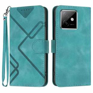 For Honor X60 GT Line Pattern Skin Feel Leather Phone Case(Light Blue)