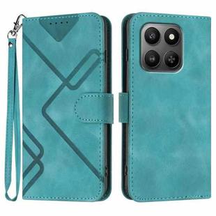 For Honor X5c Plus Line Pattern Skin Feel Leather Phone Case(Light Blue)