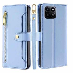 For Honor Play 60 Plus Sheep Texture Cross-body Zipper Wallet Leather Phone Case(Blue)