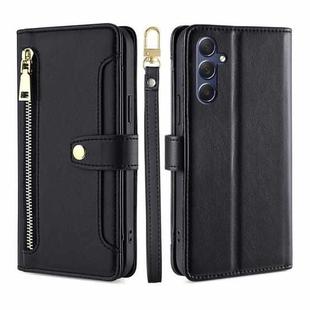 For Samsung Galaxy M54 5G Lite Sheep Texture Cross-body Zipper Wallet Leather Phone Case(Black)