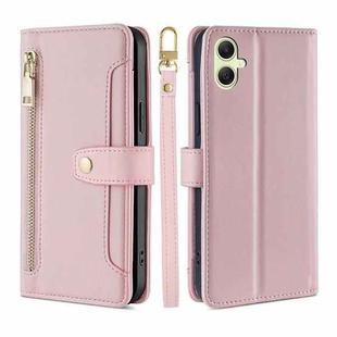 For Samsung Galaxy A05 4G Lite Sheep Texture Cross-body Zipper Wallet Leather Phone Case(Pink)