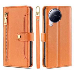 For Xiaomi Civi 3 5G Sheep Texture Cross-body Zipper Wallet Leather Phone Case(Orange)
