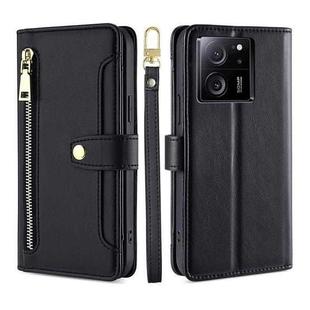 For Xiaomi Redmi K60 Ultra Sheep Texture Cross-body Zipper Wallet Leather Phone Case(Black)