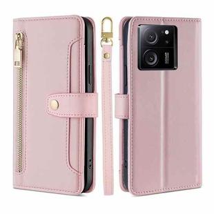 For Xiaomi Redmi K60 Ultra Sheep Texture Cross-body Zipper Wallet Leather Phone Case(Pink)