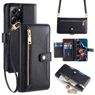For Xiaomi Redmi Note 12 Pro Speed Sheep Texture Cross-body Zipper Wallet Leather Phone Case(Black)
