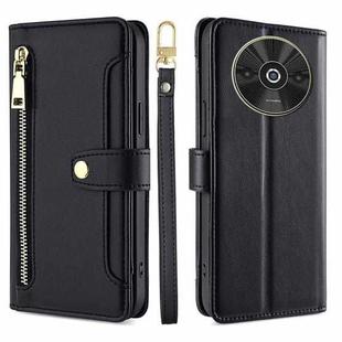 For Xiaomi Redmi A3 4G Sheep Texture Cross-body Zipper Wallet Leather Phone Case(Black)