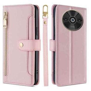 For Xiaomi Redmi A3 4G Sheep Texture Cross-body Zipper Wallet Leather Phone Case(Pink)
