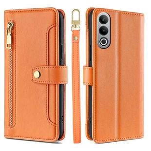 For OnePlus Nord CE4 Sheep Texture Cross-body Zipper Wallet Leather Phone Case(Orange)