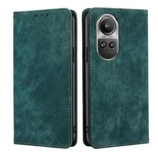 For OPPO Reno10 5G / Reno10 Pro 5G Global RFID Anti-theft Brush Magnetic Leather Phone Case(Green)