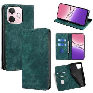 For OPPO A5 Pro 5G Global RFID Anti-theft Brush Magnetic Leather Phone Case(Green)