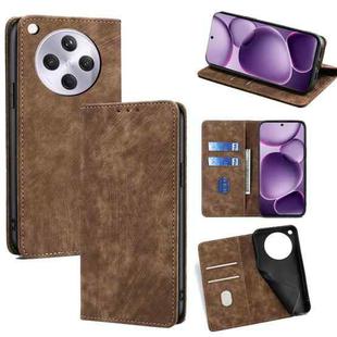 For OPPO Find X8s+ 5G RFID Anti-theft Brush Magnetic Leather Phone Case(Brown)