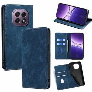 For OPPO A5 5G 2025 Global RFID Anti-theft Brush Magnetic Leather Phone Case(Blue)