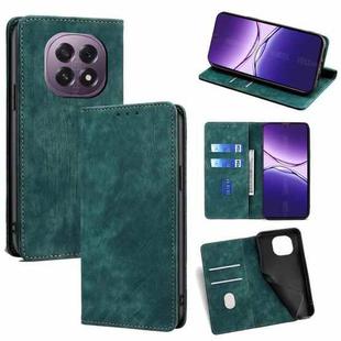 For OPPO A5 5G 2025 Global RFID Anti-theft Brush Magnetic Leather Phone Case(Green)