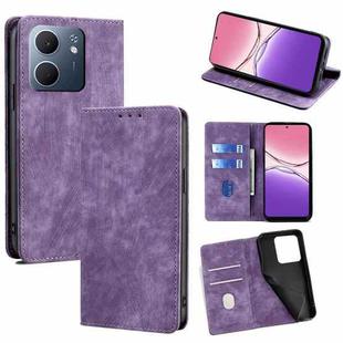 For OPPO A5x 5G Global RFID Anti-theft Brush Magnetic Leather Phone Case(Purple)