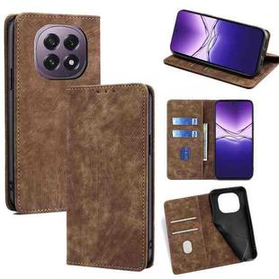 For OPPO F29 5G Global RFID Anti-theft Brush Magnetic Leather Phone Case(Brown)