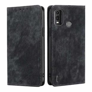 For Nokia G11 Plus RFID Anti-theft Brush Magnetic Leather Phone Case(Black)