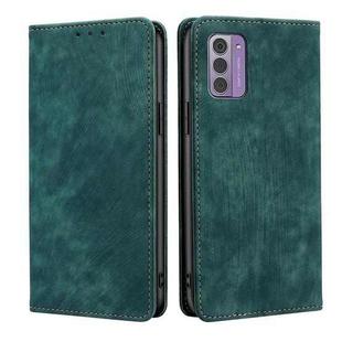 For Nokia G42 5G RFID Anti-theft Brush Magnetic Leather Phone Case(Green)