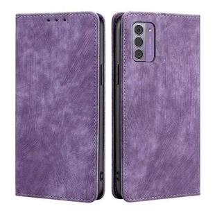 For Nokia G42 5G RFID Anti-theft Brush Magnetic Leather Phone Case(Purple)