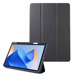 For Huawei MatePad 11 2023 Solid Color 3-folding Leather Tablet Case(Black)