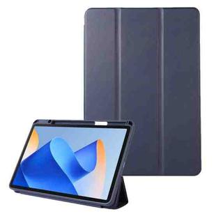 For Huawei MatePad 11 2023 Solid Color 3-folding Leather Tablet Case(Dark Blue)