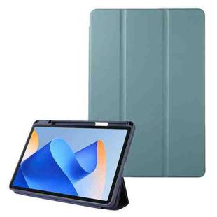 For Huawei MatePad 11 2023 Solid Color 3-folding Leather Tablet Case(Dark Green)