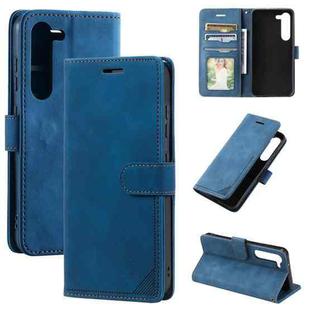 For Samsung Galaxy S23 5G Skin Feel RFID Blocking Leather Phone Case(Blue)