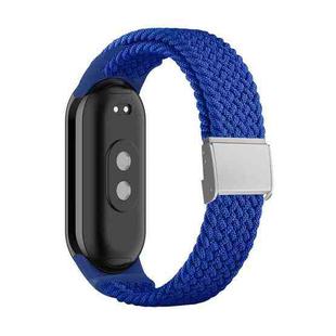For Xiaomi Mi Band 8 Adjustable Nylon Braided Steel Buckle Watch Band(Blue)