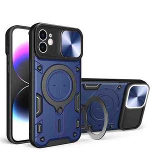 For iPhone 11 CD Texture Sliding Camshield Magnetic Holder Phone Case(Blue)