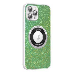 For iPhone 14 Colorful Glitter Magnetic Magsafe TPU + PC Phone Case(Colorful Green)