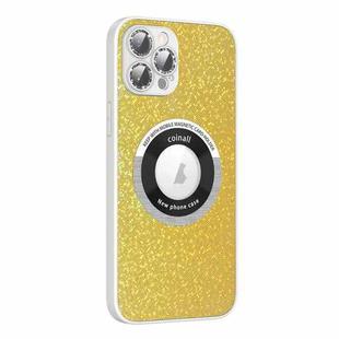 For iPhone 14 Colorful Glitter Magnetic Magsafe TPU + PC Phone Case(Bright Yellow)