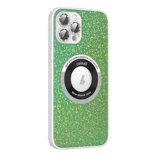 For iPhone 14 Plus Colorful Glitter Magnetic Magsafe TPU + PC Phone Case(Colorful Green)